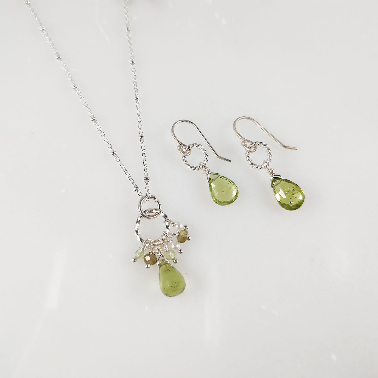 Peridot Cluster Necklace