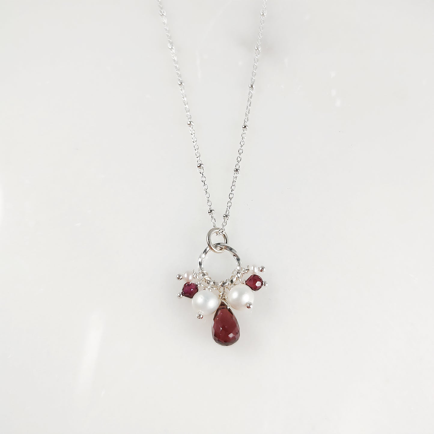 Garnet Cluster Necklace