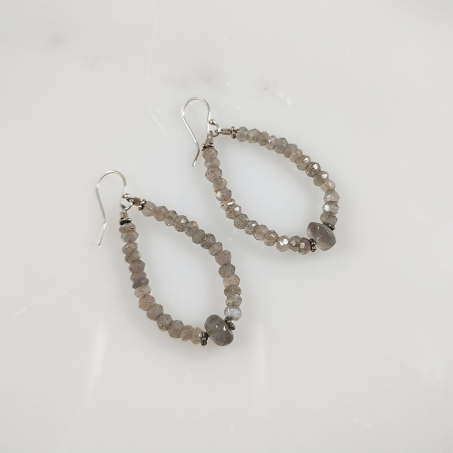 Labradorite Pear Shaped Drop Earrings