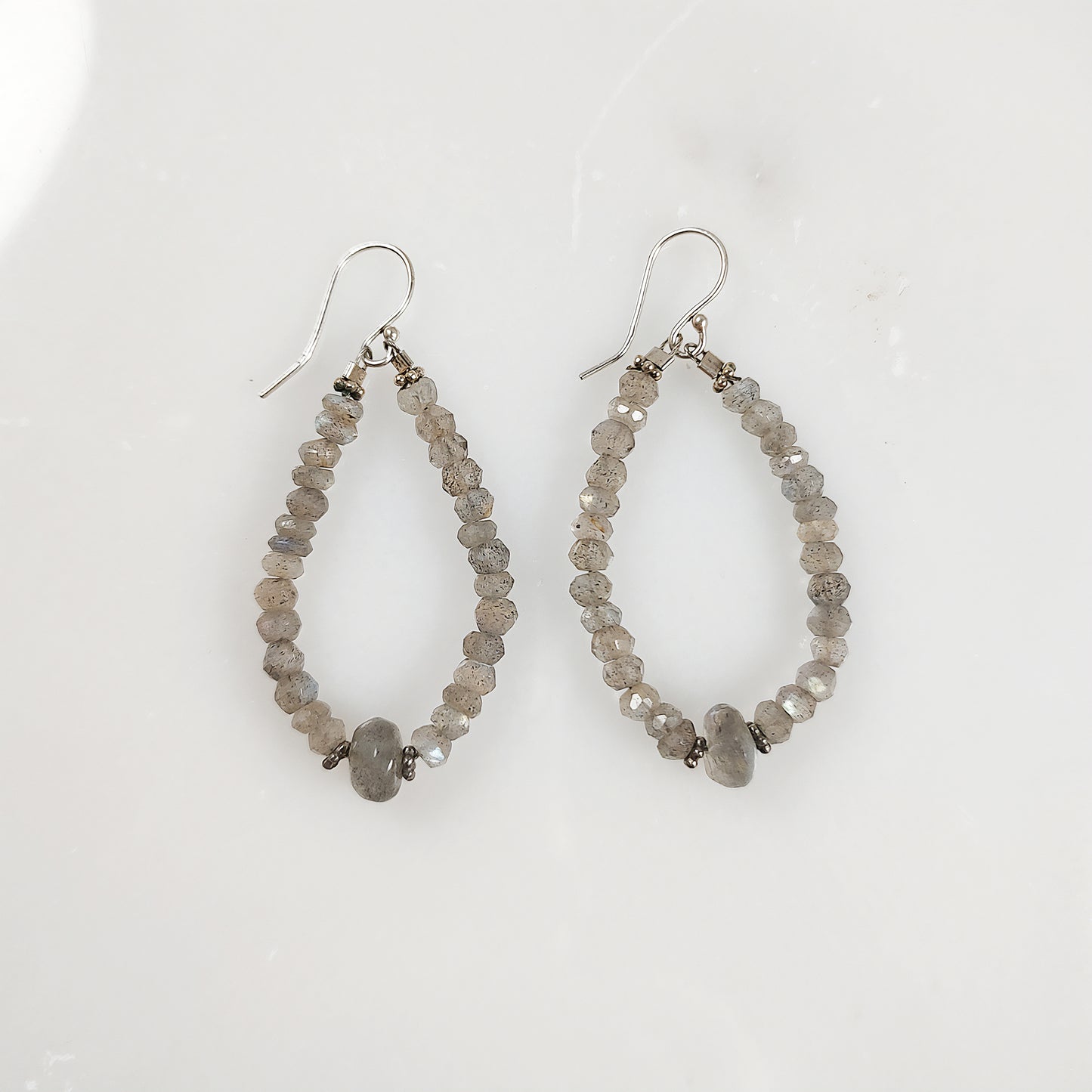 Labradorite Pear Shaped Drop Earrings