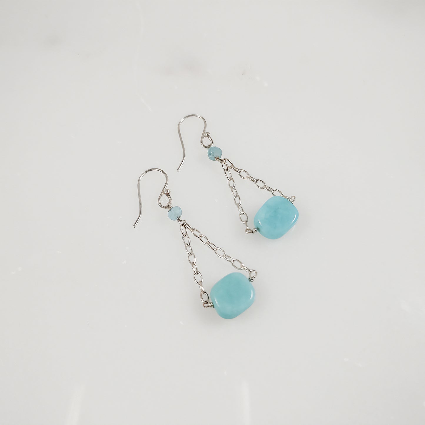 Amazonite Triangle Drop Earrings