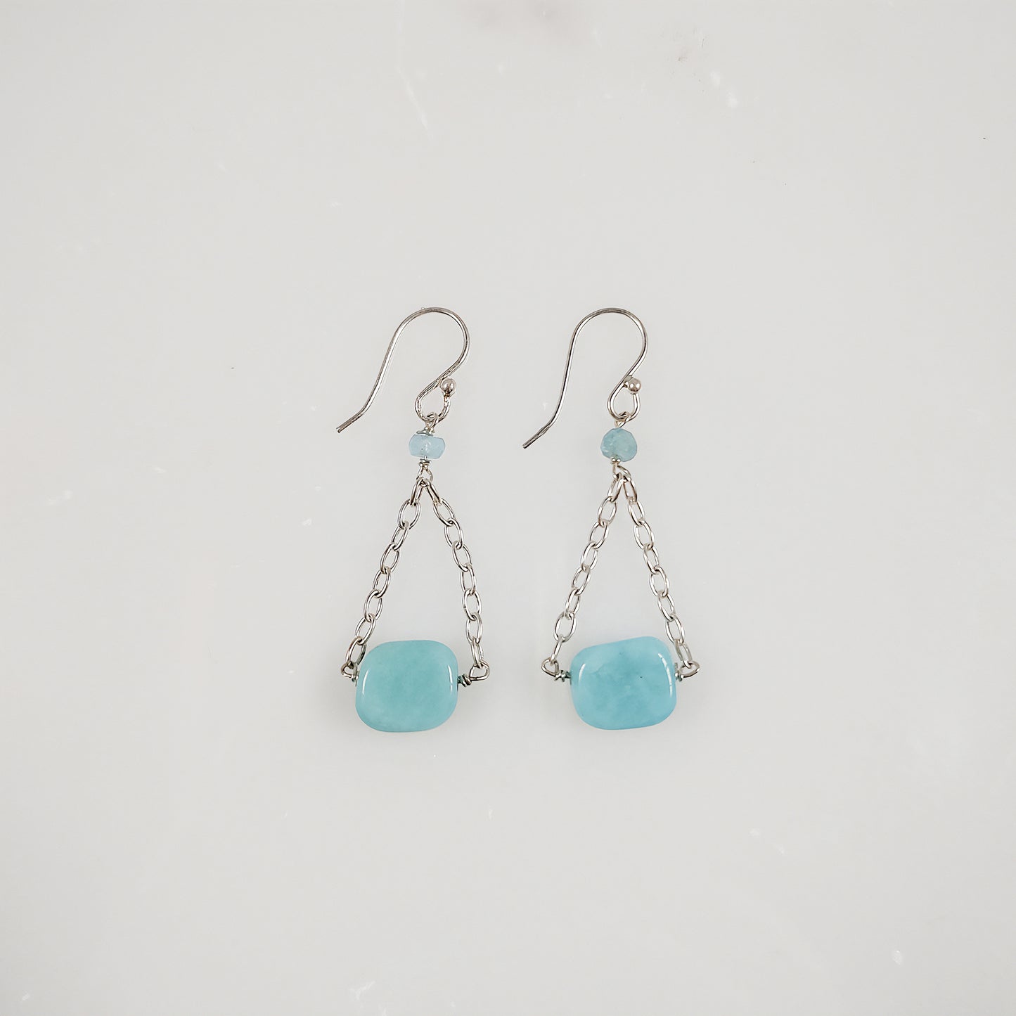 Amazonite Triangle Drop Earrings