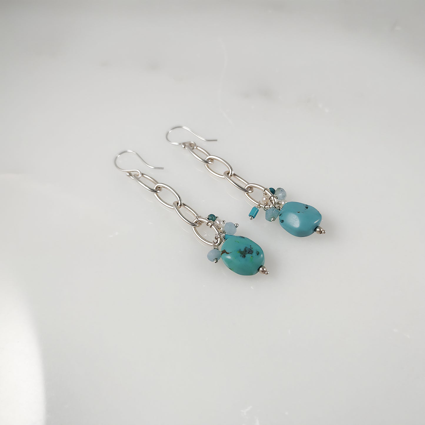 Turquoise Cluster Earrings