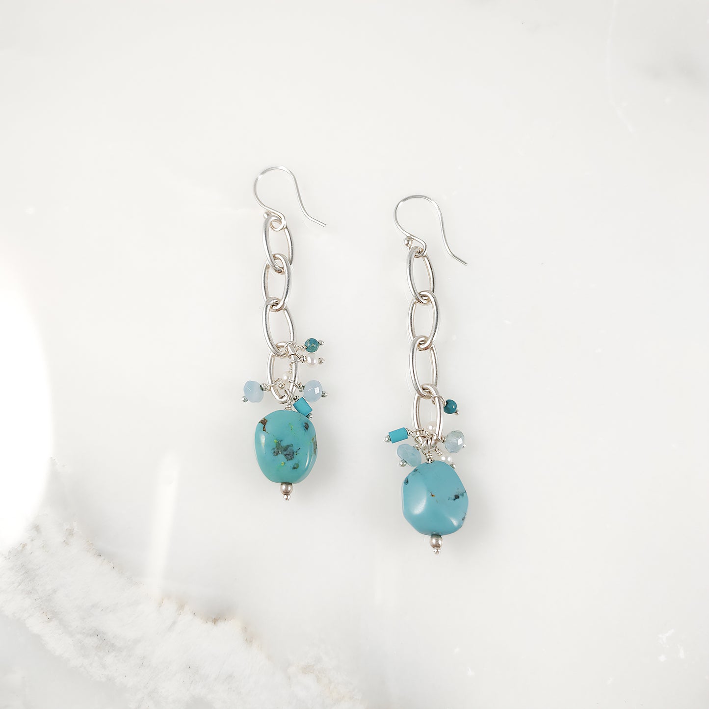 Turquoise Cluster Earrings