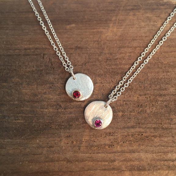 January Garnet Birthstone Necklace