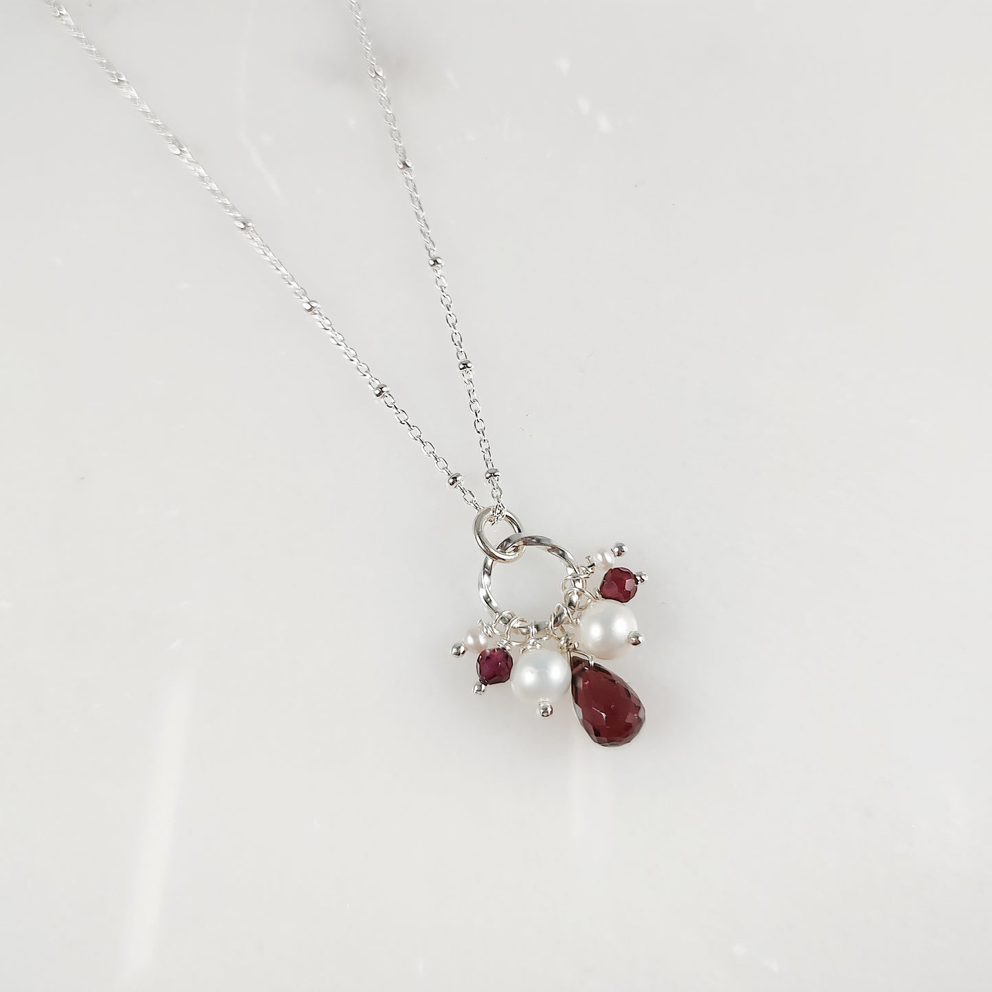 Garnet Cluster Necklace