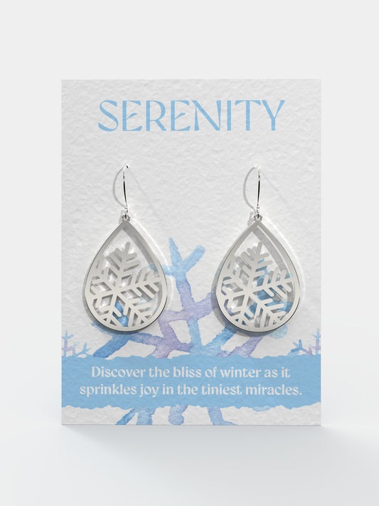 SERENITY - Snowflake Teardrop Earrings