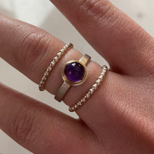 Amethyst Sterling and 18KY ring set