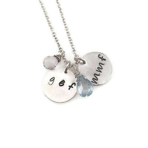 Round Hand-Stamped Initial Necklace